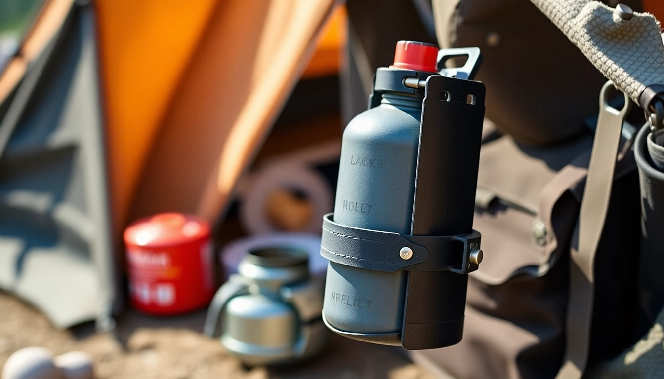 Securely mount your gas bottle holder with sturdy, adjustable clamps for outdoor adventures.