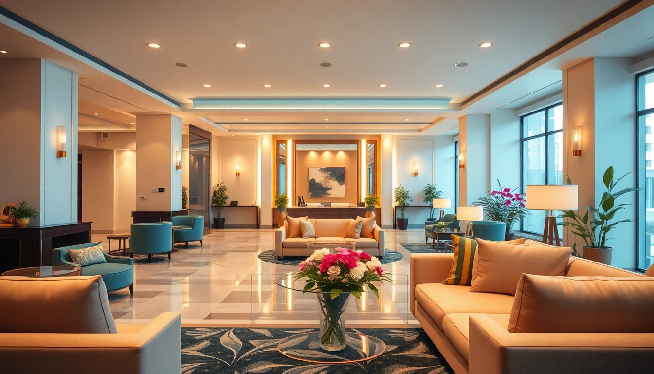 Experience effective hotel management in a vibrant hotel lobby designed for guest satisfaction and elegance.