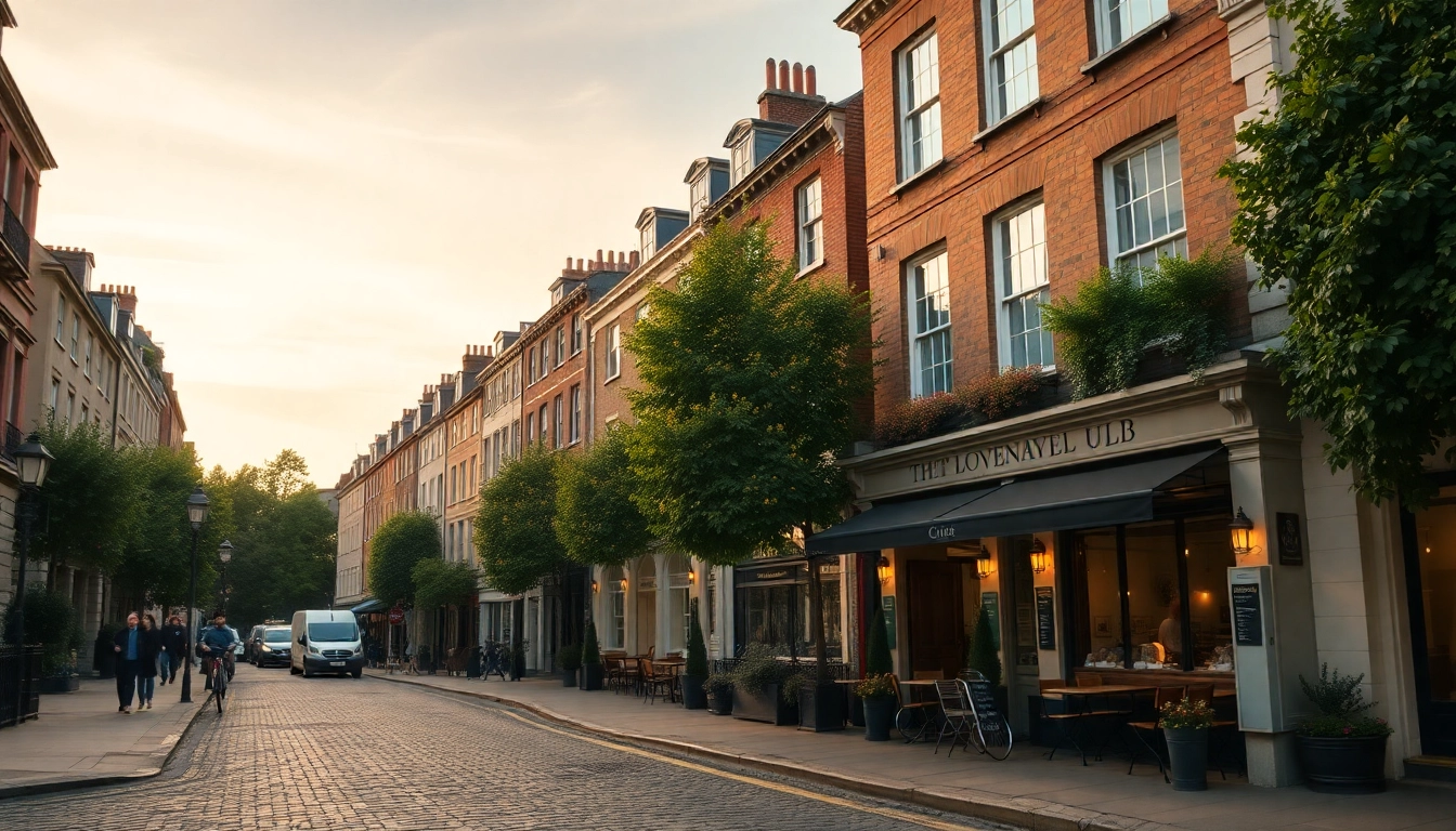 Experience the charm of Bloomsbury's iconic architecture and cozy cafés on a picturesque street.