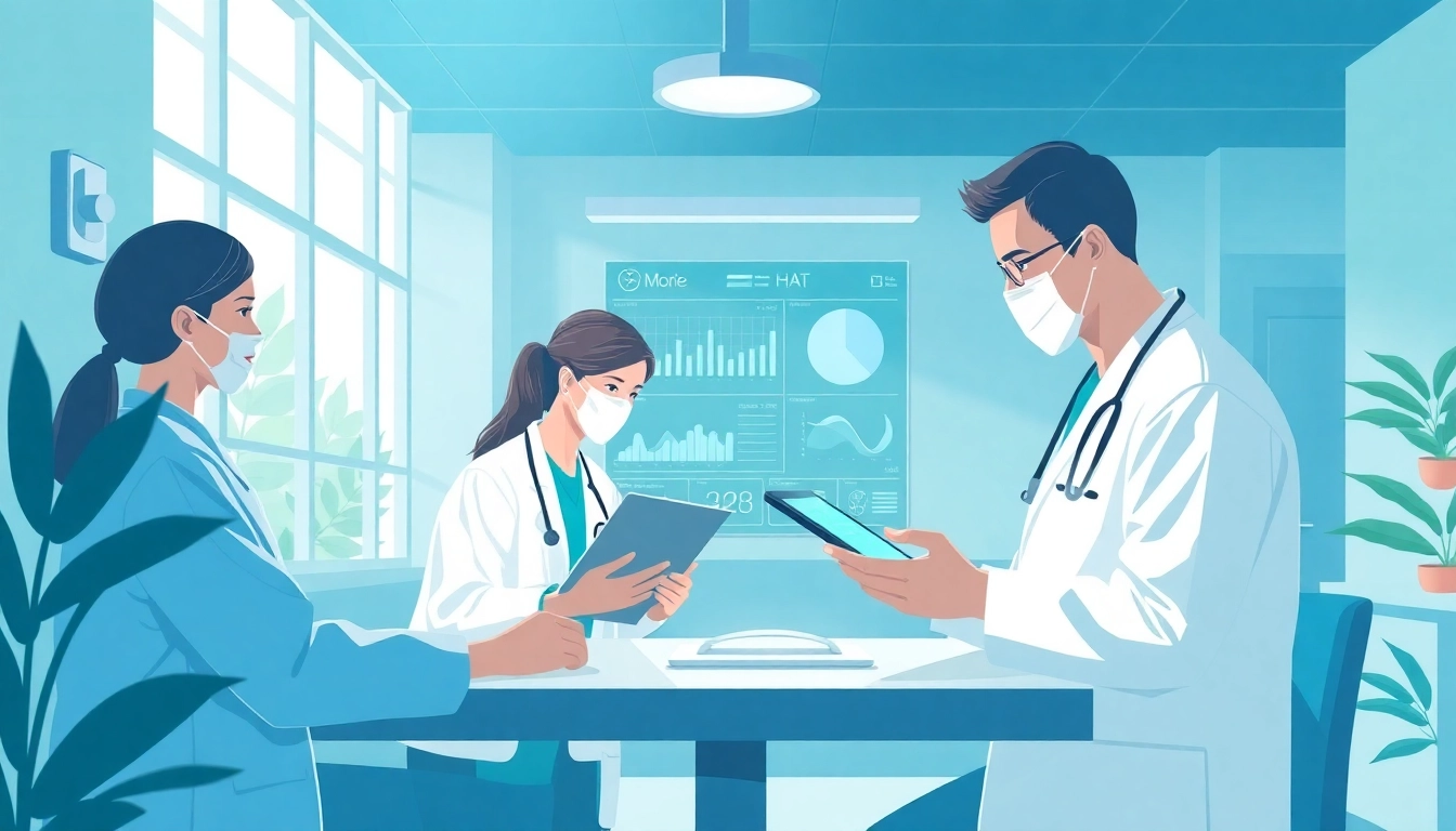 Showcasing professionals at www.informaticsview.com utilizing technology to enhance patient data analysis.