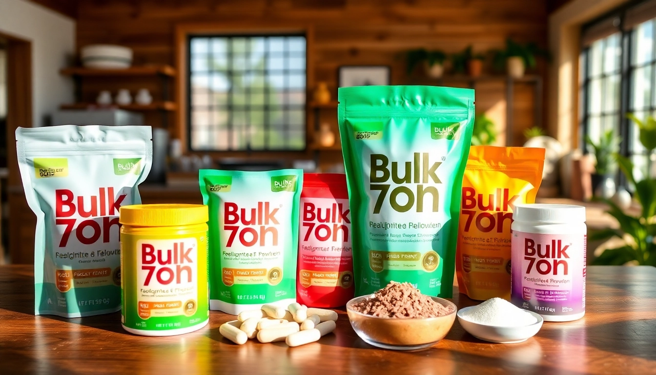 Showcasing Bulk 7oh tablets and powders arranged aesthetically on a rustic wooden background, promoting wellness.