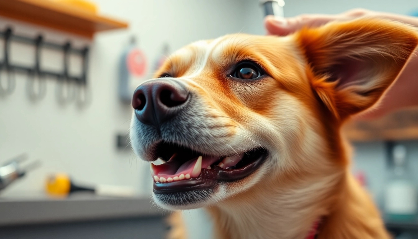 Grooming a happy dog at Kate's K9 Pet Care, showcasing excellent pet care services.