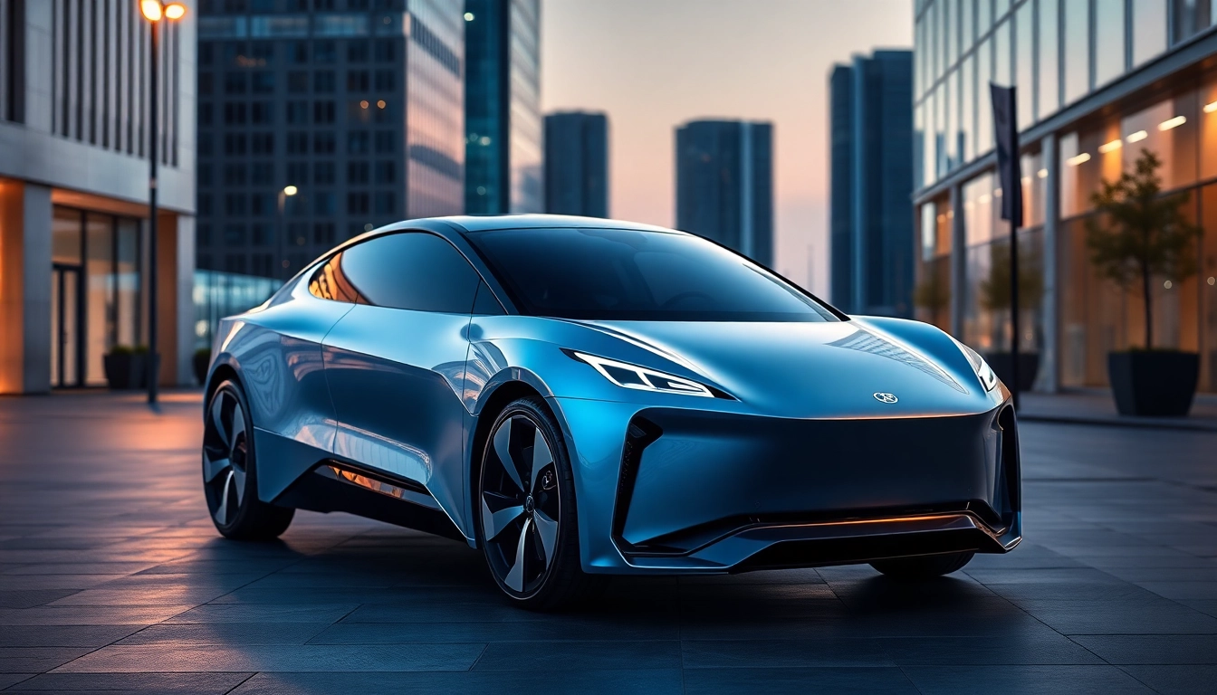 Showcasing the yangwang u8, an electric vehicle with a sleek design and urban backdrop.