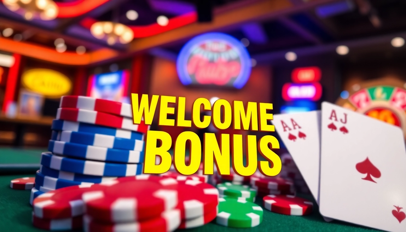 Claim your welcome bonus with enticing offers and vibrant casino elements.