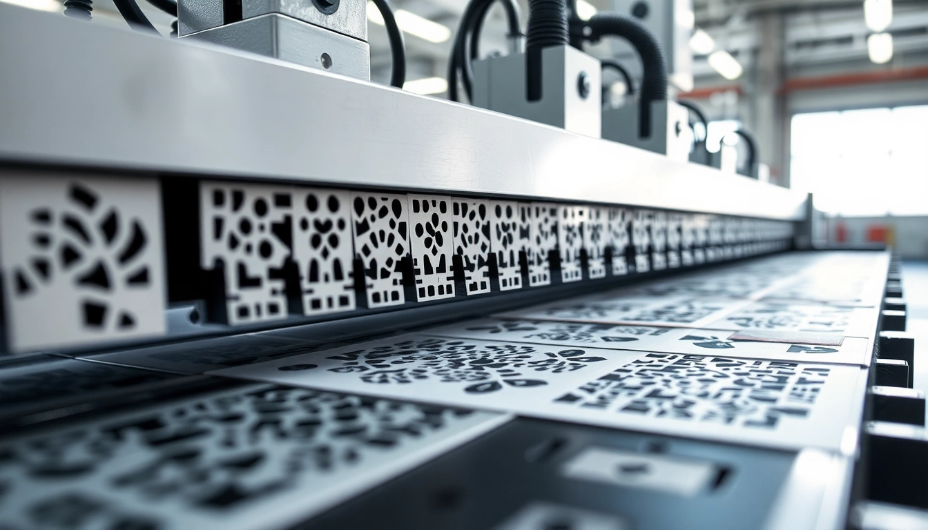 Precision die cutting machine performing intricate cuts on materials with precision and speed.
