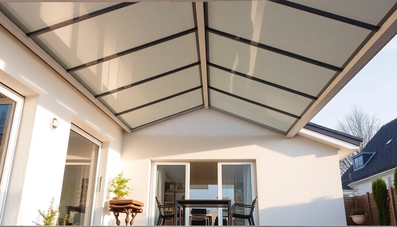 Gestalten Sie Ihre Terrasse mit einer stilvollen Terrassenüberdachung Alu für mehr Komfort.
