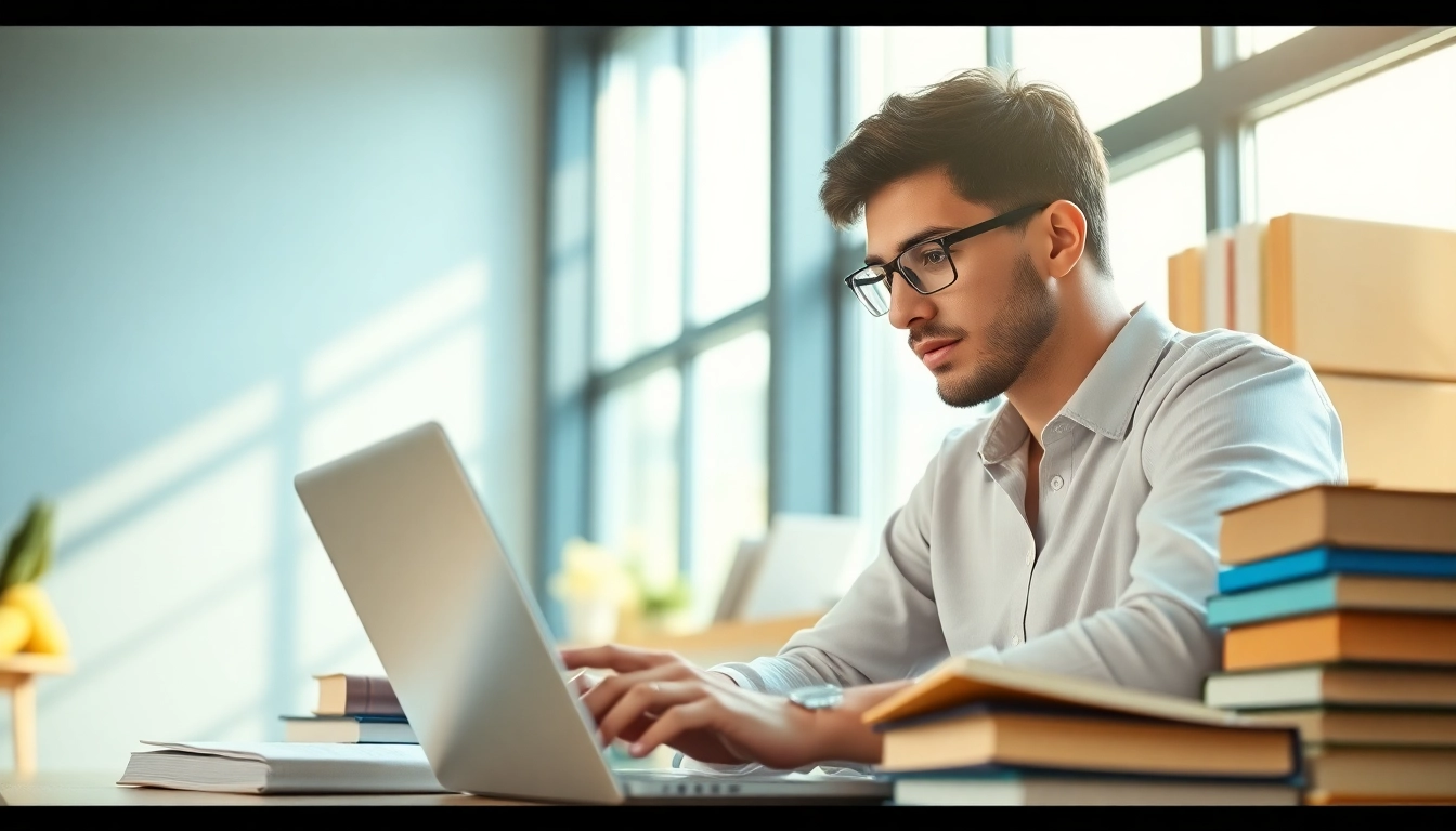Engaged student exploring online university degrees from UK in a cozy study space.