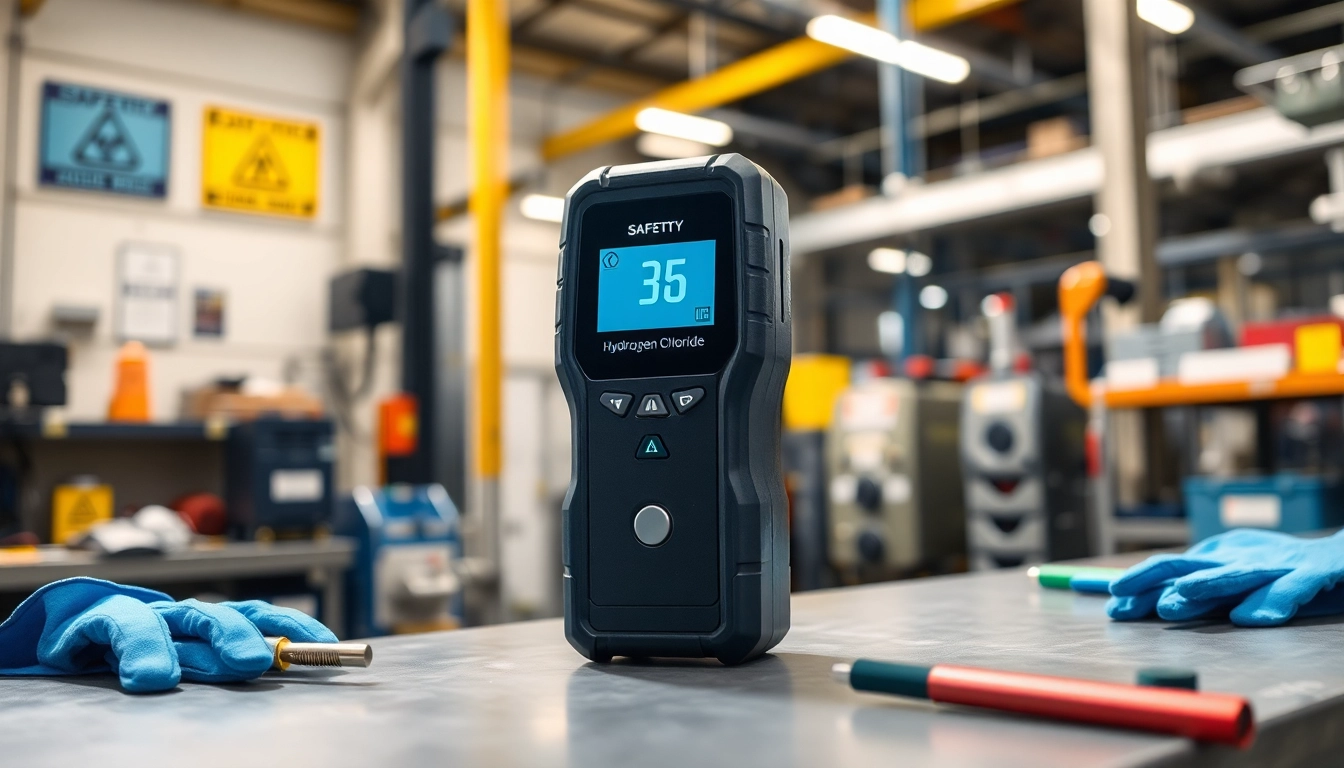 Hydrogen Chloride detector featured prominently in a professional industrial setting.