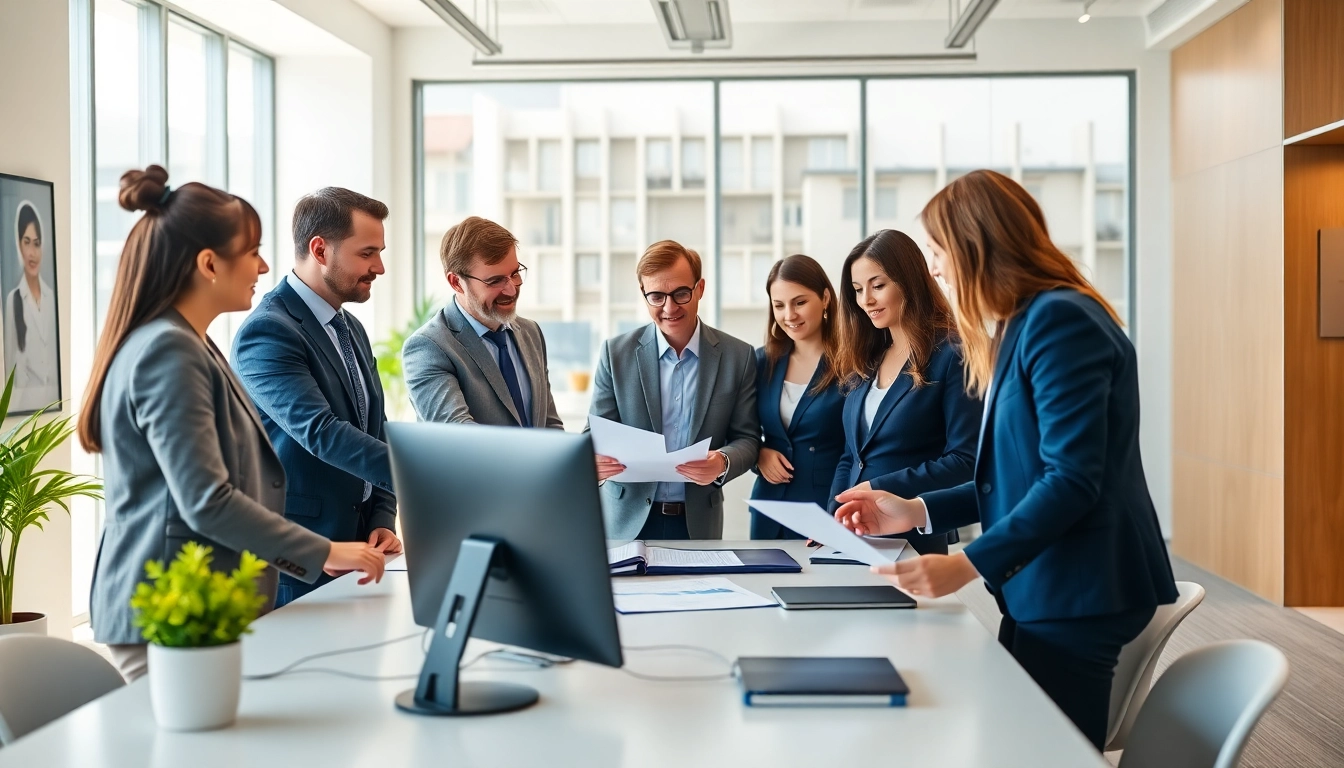 Enregistrer une société au Luxembourg avec des professionnels de l'entreprise dans un bureau moderne.