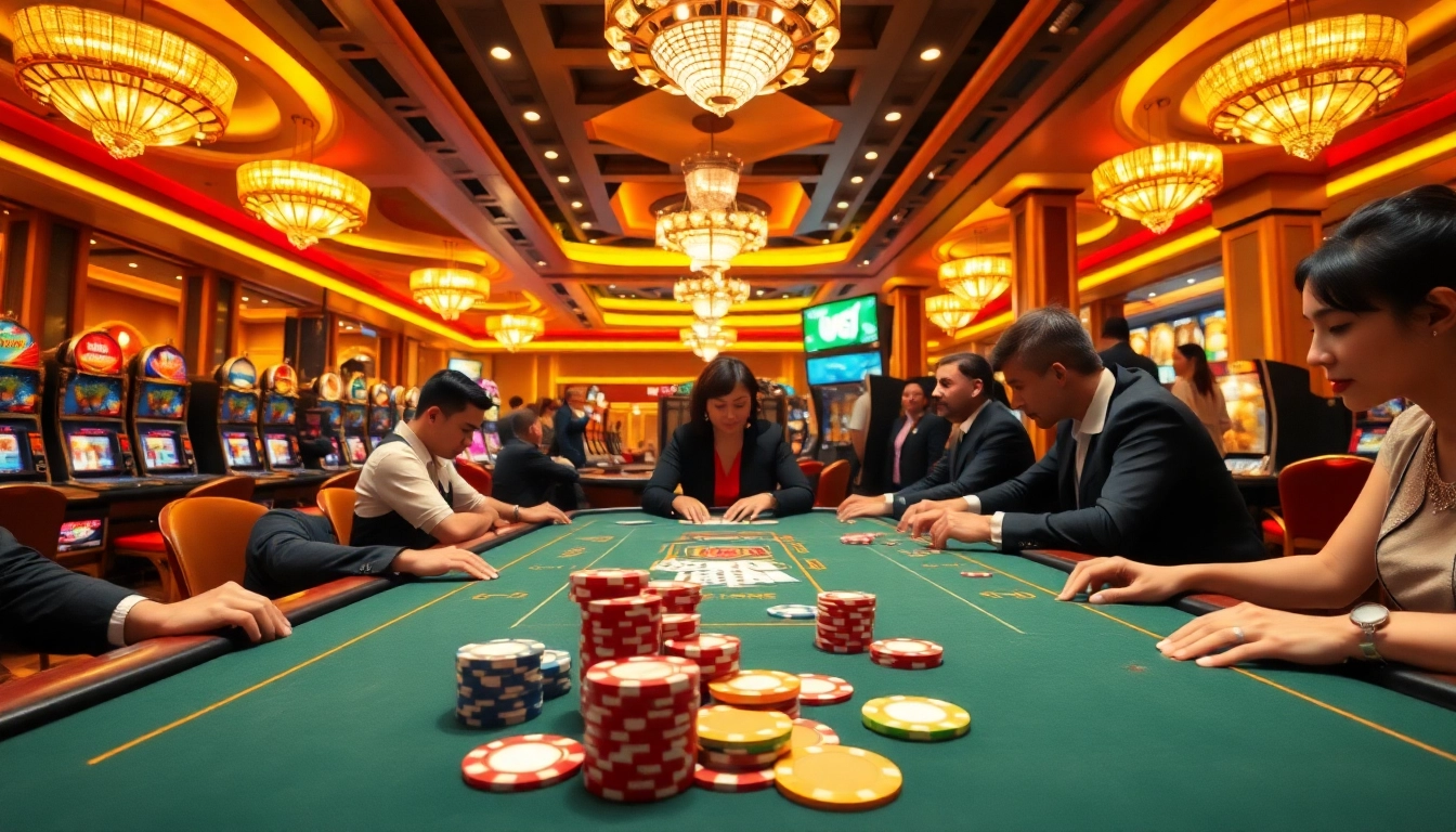 Engaged players enjoying the authentic experience of a live casino table game.